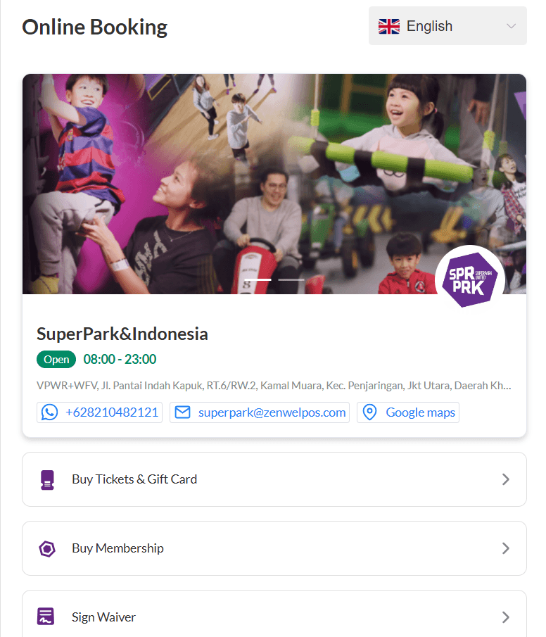 SuperPark Online Booking